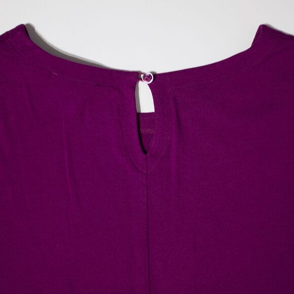 Eileen Fisher Made in USA Oversized Mini Dress Dark Purple Wine Women Size M - Picture 4 of 8
